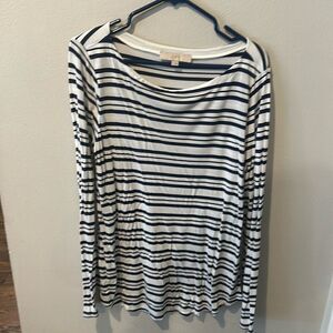 Loft Boat Neck Striped Shirt Sz L